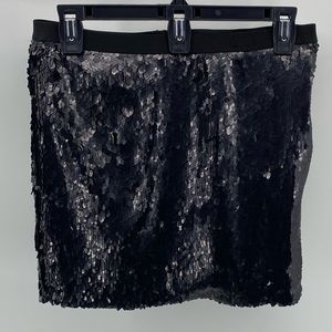 Charlotte Russe black sequin mini skirt size small